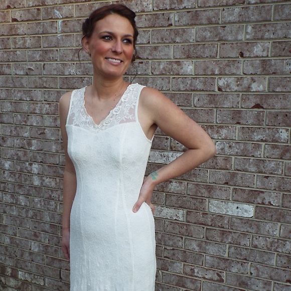 White Lace Maxi Dress - Picture 1 of 3